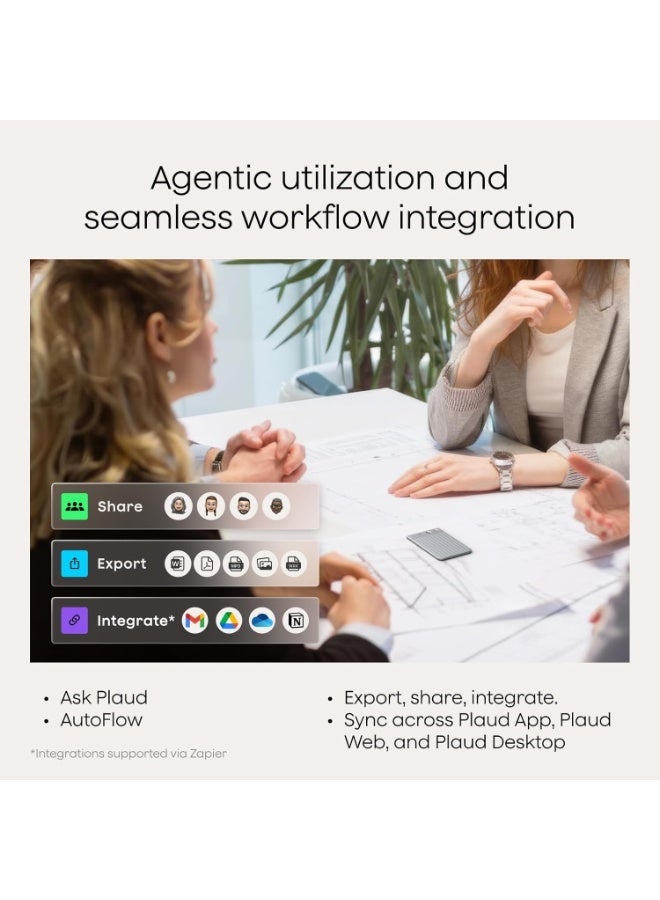 بلود مسجل الصوت الذكي Plaud Note AI، فضي - Image 4